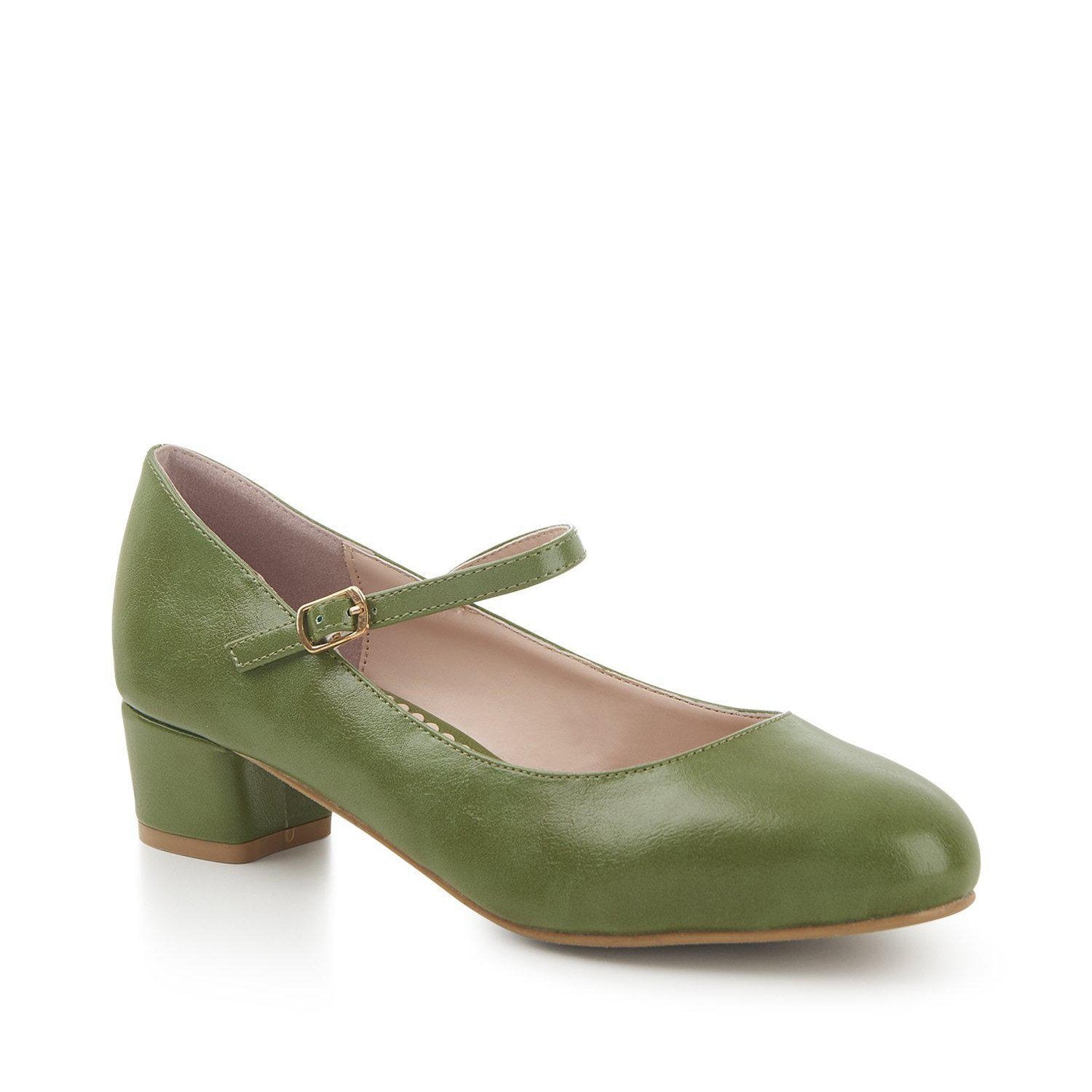 Lulu Hun Maryjane Block Heel Shoes Green-Green-Vendemia