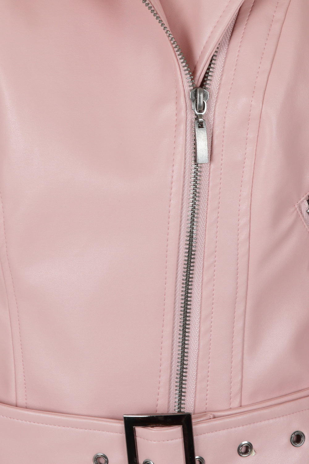 Faux leather clearance jacket pink