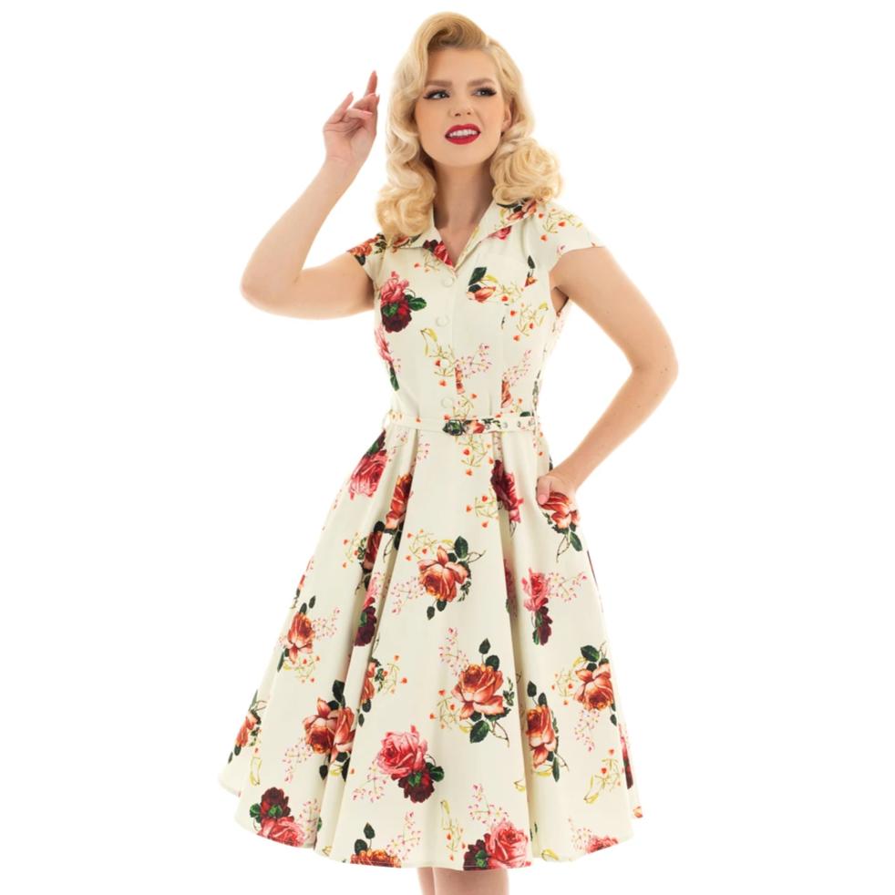 Hearts &amp; Roses Delilah Swing Dress - Vendemia