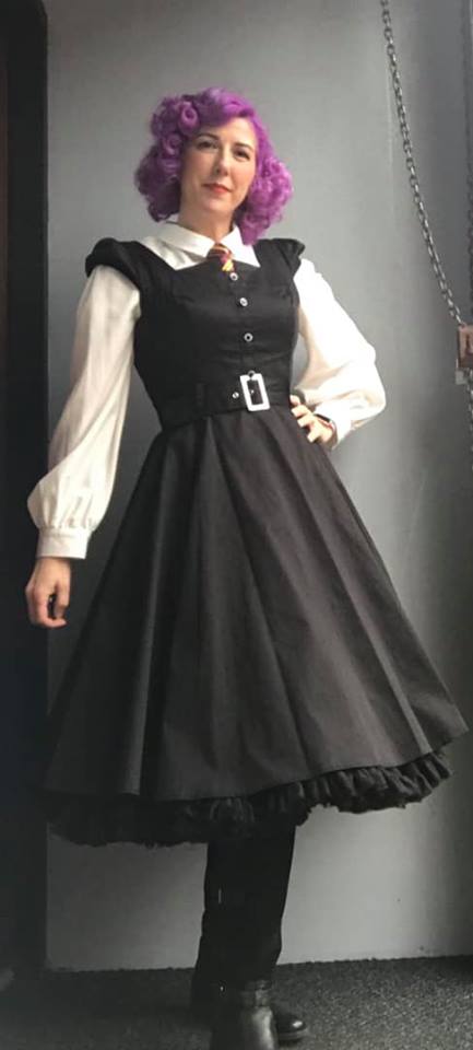 Hearts &amp; Roses Black Swing Dress - Vendemia