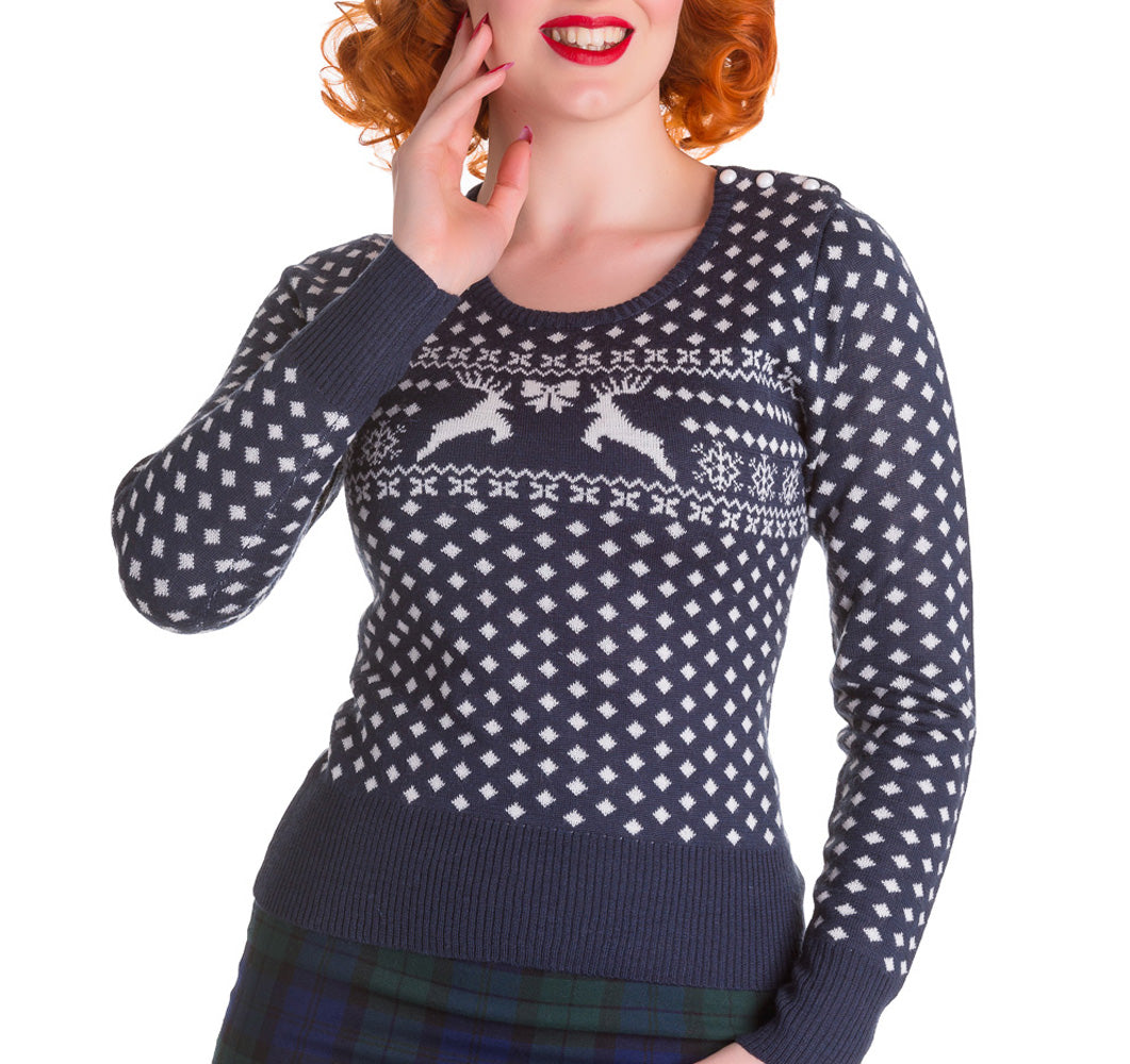 Hell Bunny Katherine Christmas Jumper - Vendemia