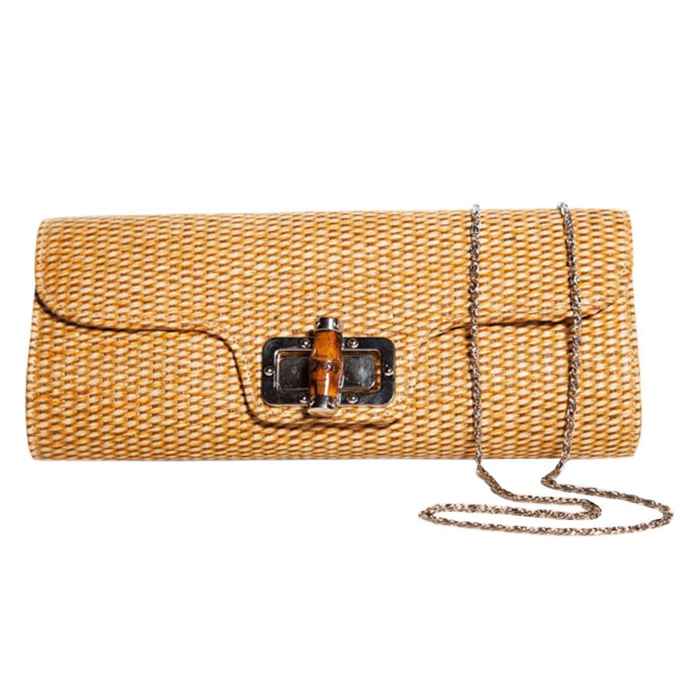 Collectif Accessories Bamboo Clutch-Caramel-Vendemia