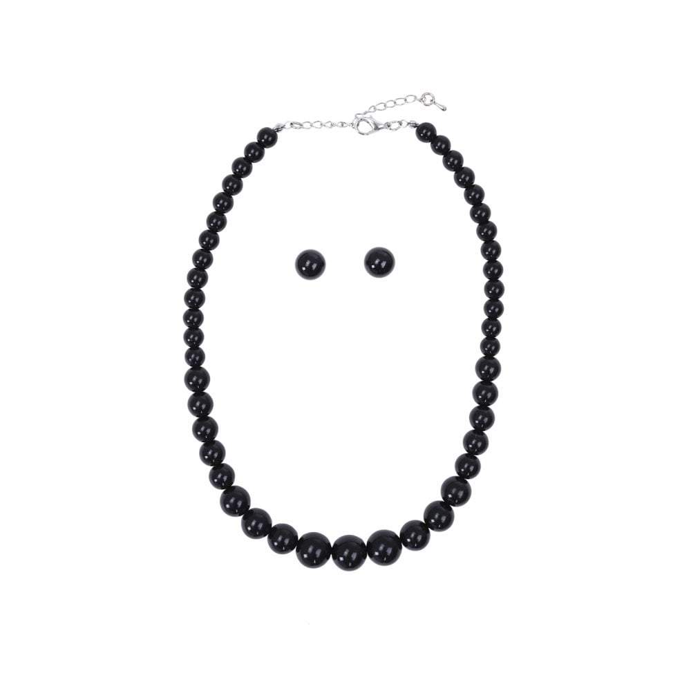 Collectif Accessories Natalie Bead Necklace Set AW-Black-Vendemia