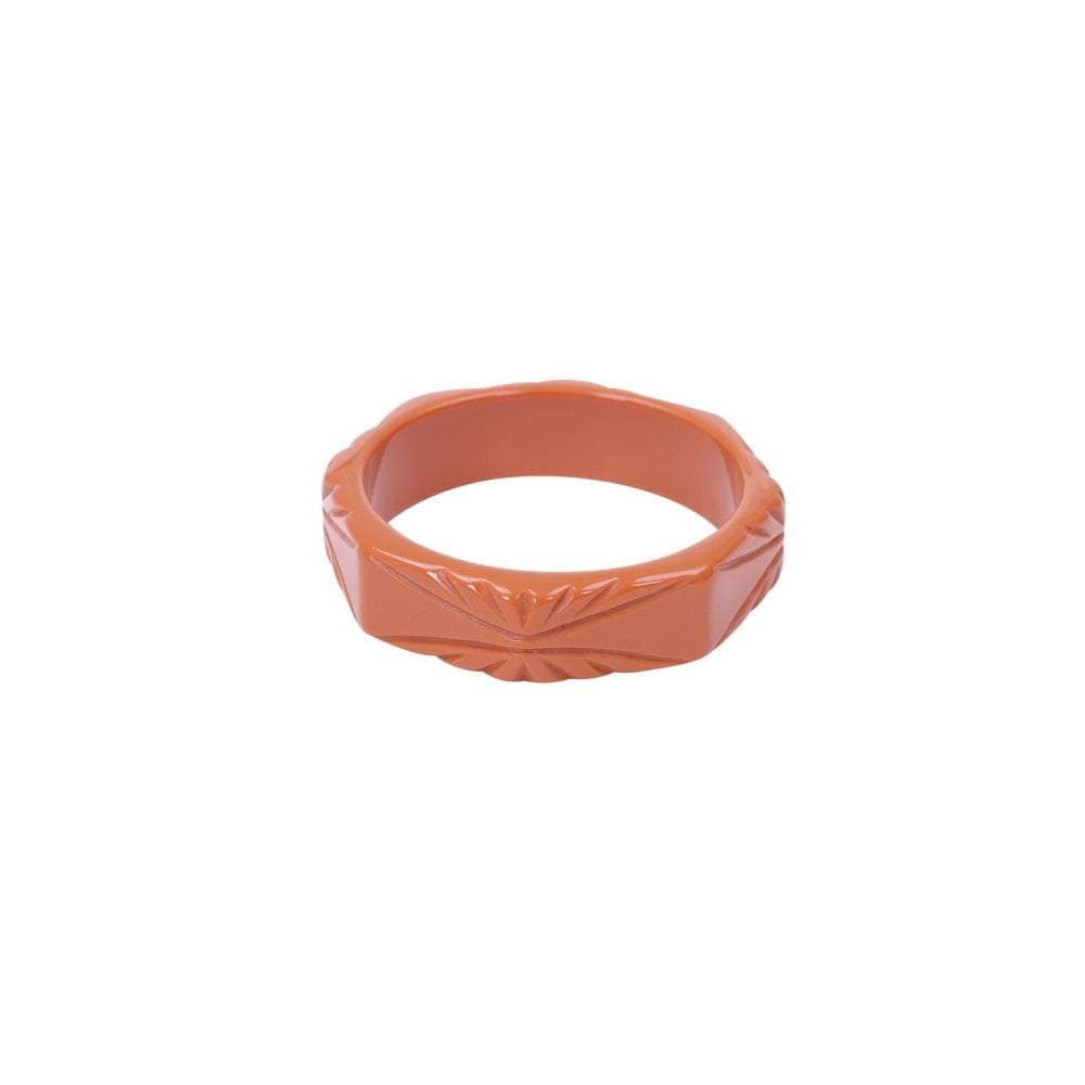 Collectif Accessories Olivia Carved Bangle-Orange-Vendemia