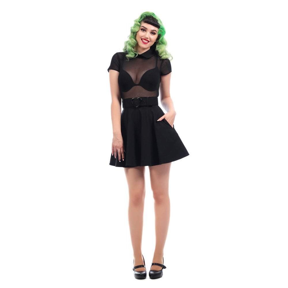 Collectif Mainline Adore Skater Dress-Black-Vendemia