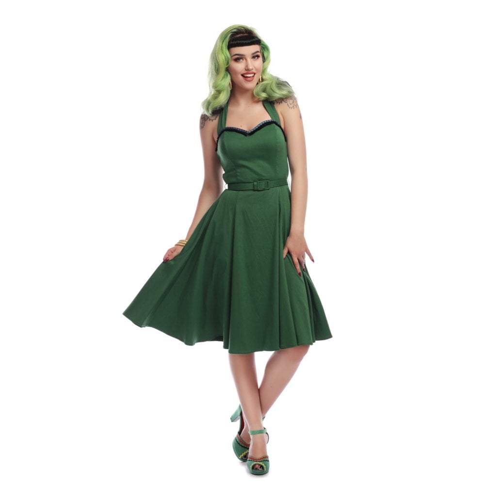 Collectif Mainline Beth Fringe Doll Dress-Vendemia