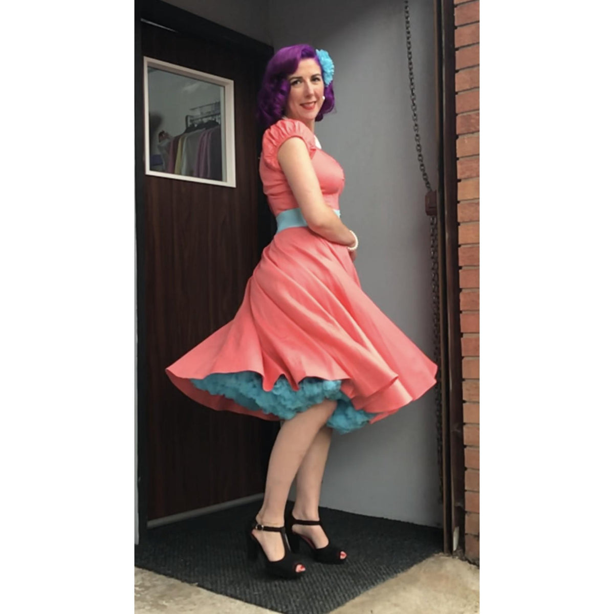 Collectif Mainline Dolores Doll Classic Cotton Dress-Vendemia