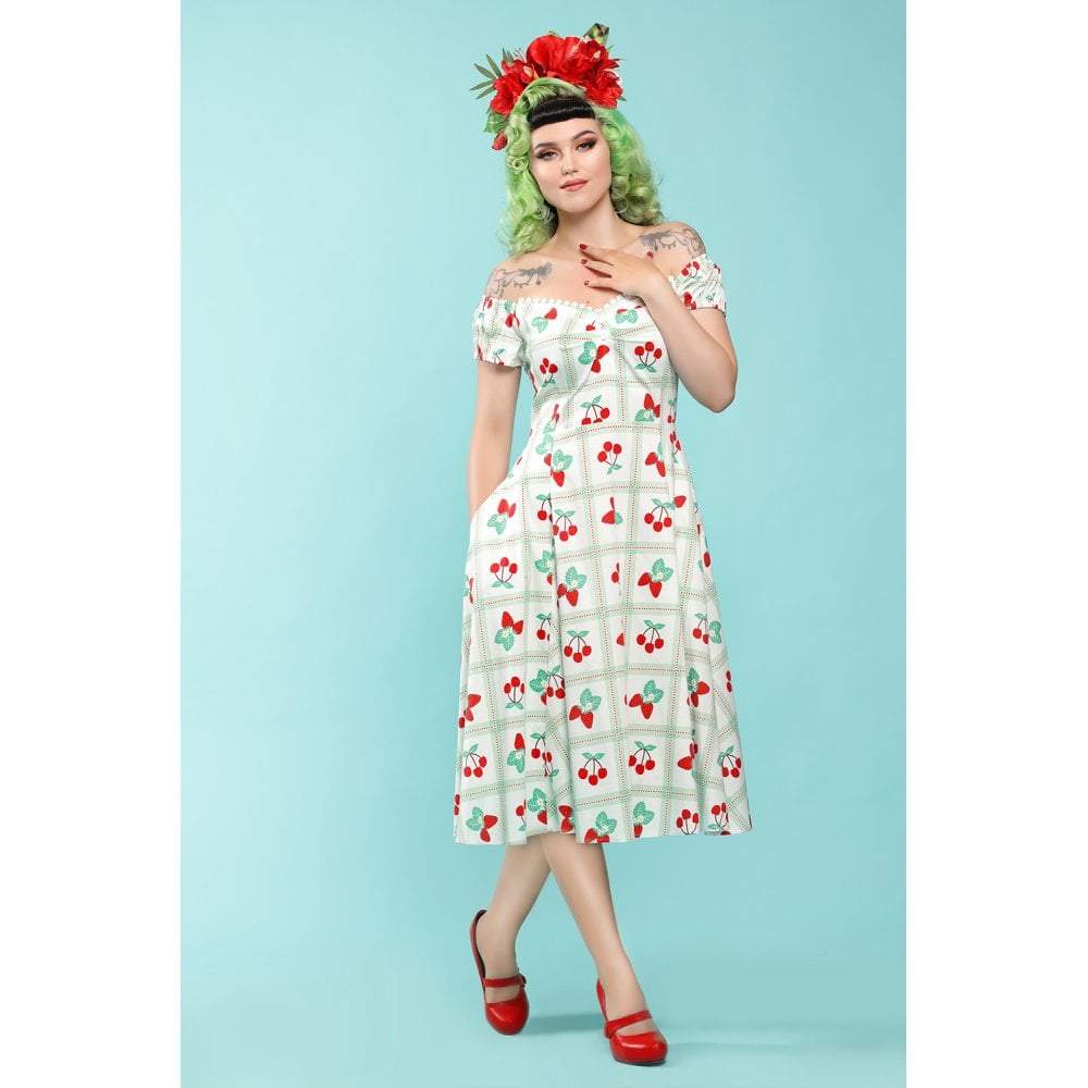 Collectif Mainline Dolores Sweetheart Picnic Doll Dress-Vendemia
