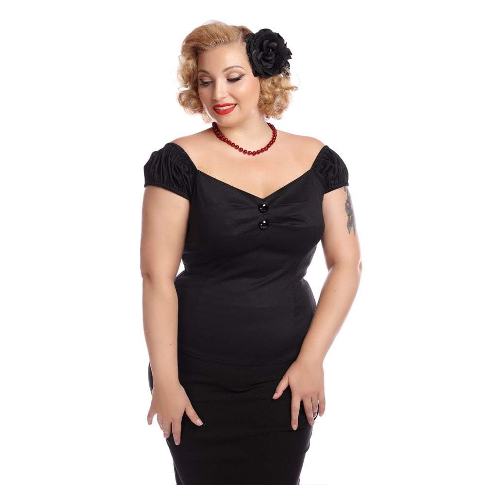 Collectif Mainline Dolores Top Plain-Black-Vendemia