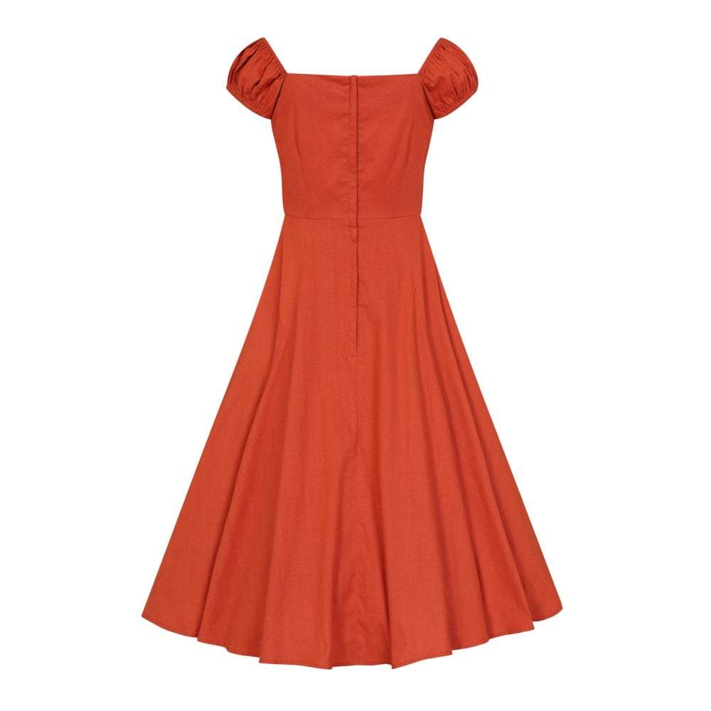 Collectif Mainline Dolores Vintage Plain Doll Dress-Vendemia