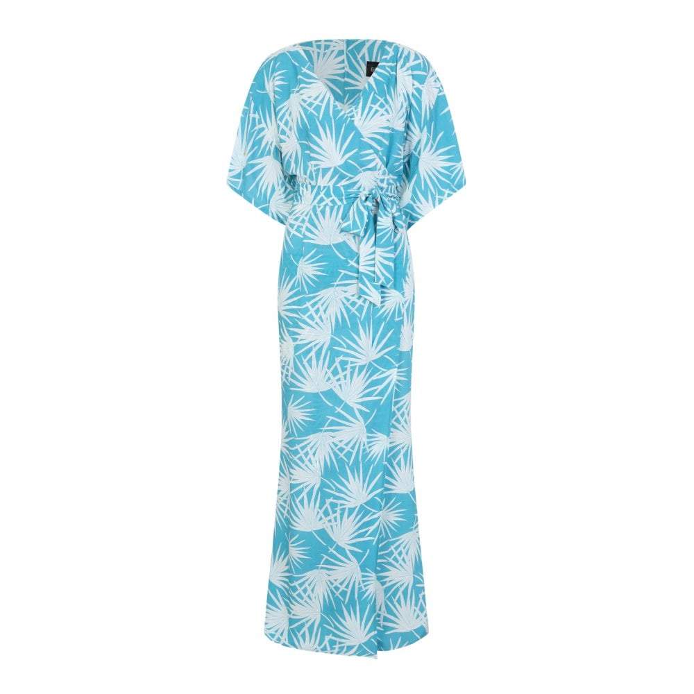 Collectif Mainline Kelly Palm Print Maxi Dress-Vendemia