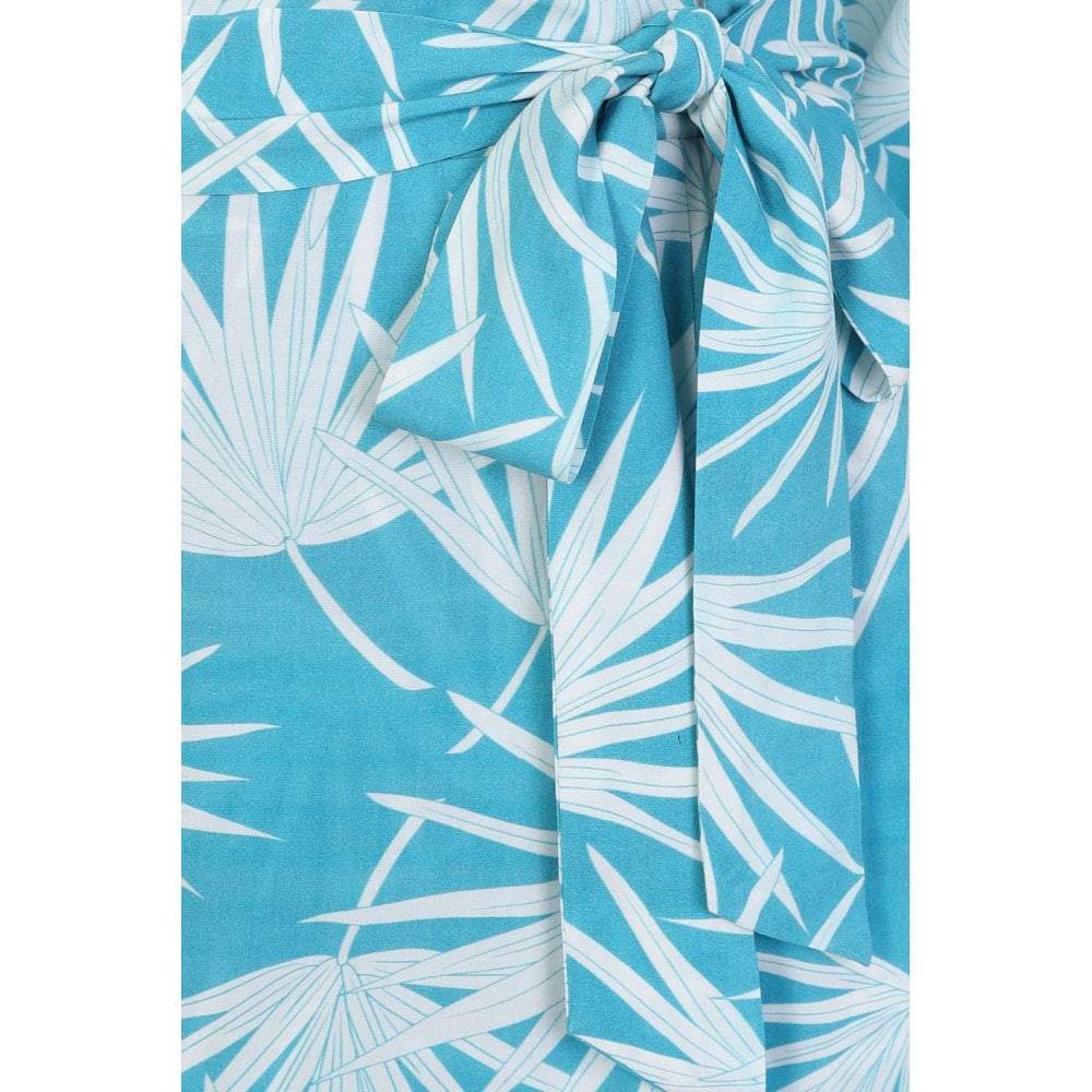 Collectif Mainline Kelly Palm Print Maxi Dress-Vendemia