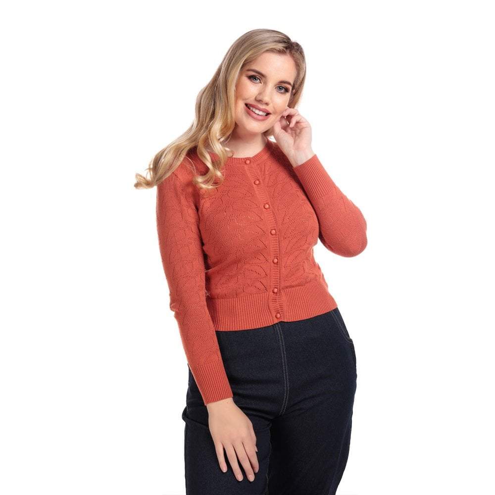 Collectif Mainline Leah Vintage Leaves Cardigan-Vendemia