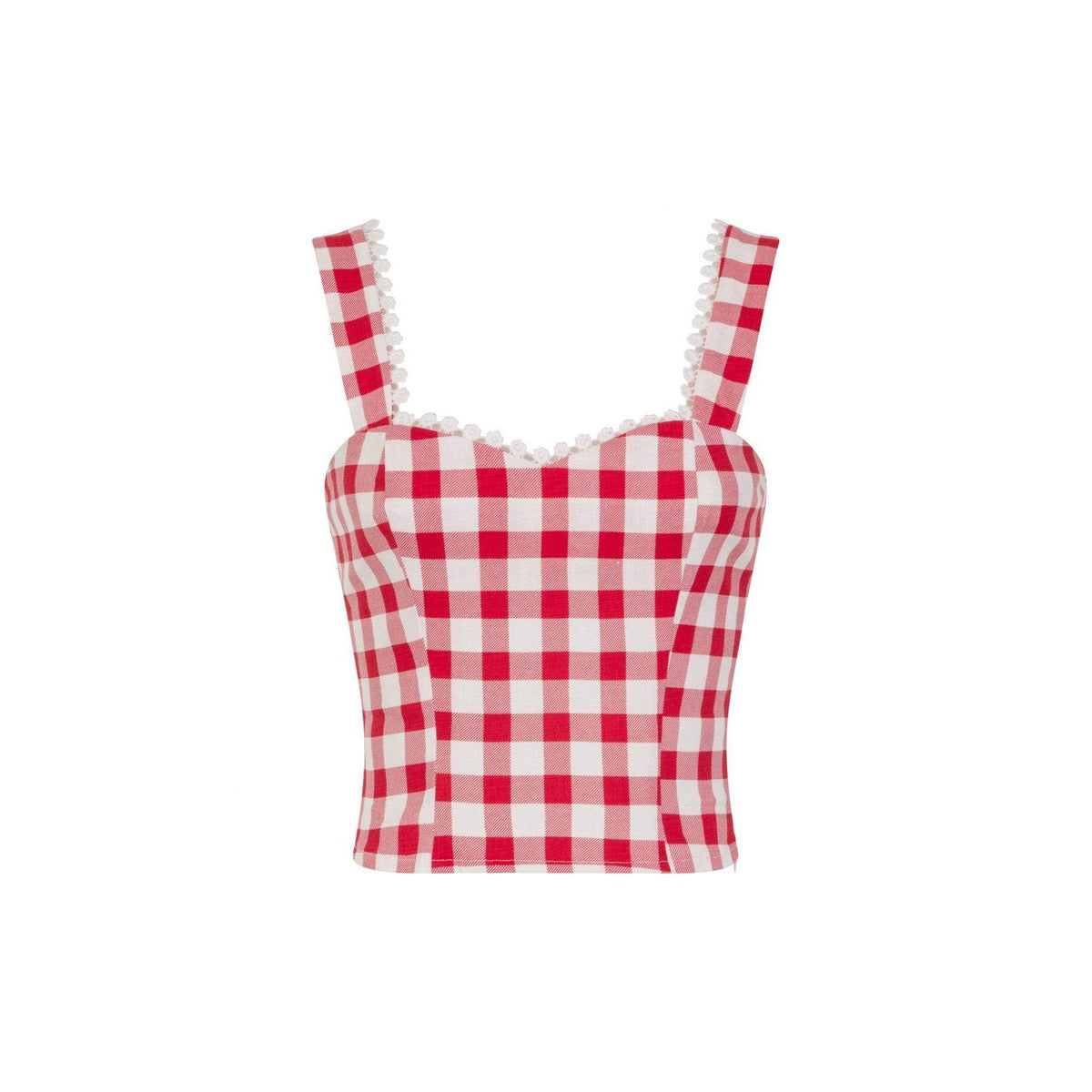 Collectif Mainline Lottie Vintage Gingham Top-Vendemia