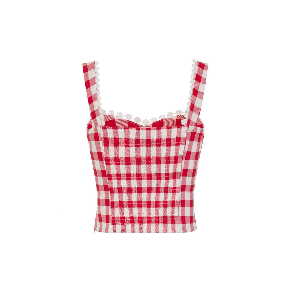 Collectif Mainline Lottie Vintage Gingham Top-Vendemia