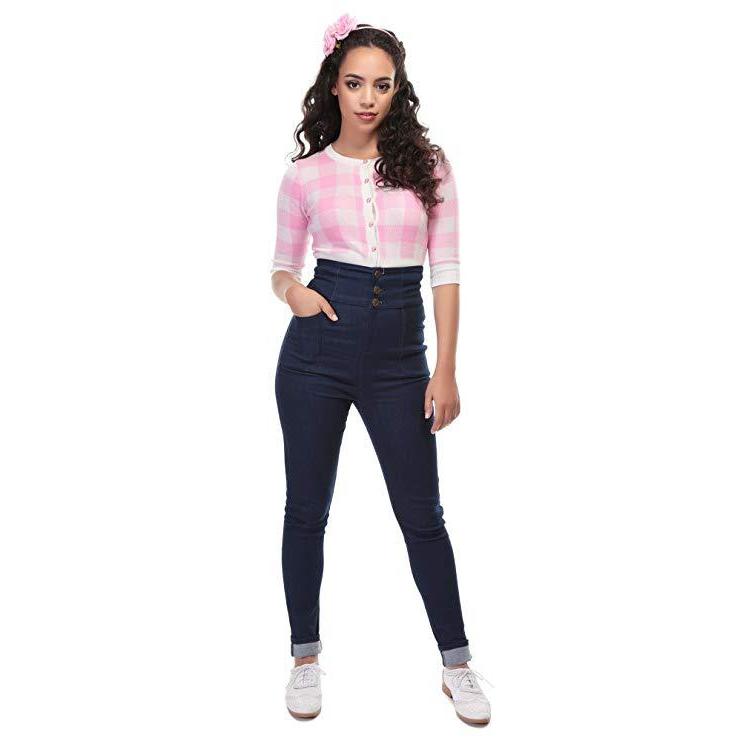 Collectif Mainline Nomi Plain High Waisted Jeans-Vendemia