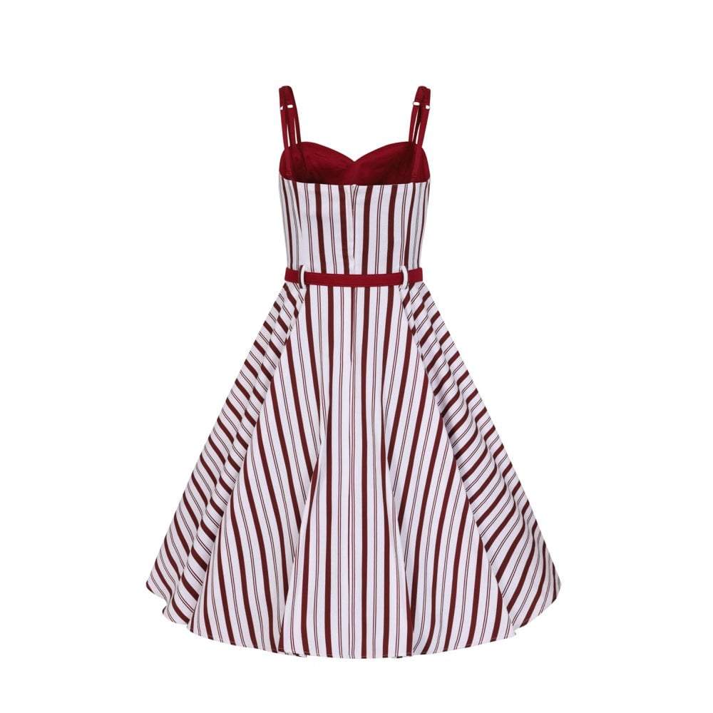 Collectif Mainline Nova Candy Stripe Swing Dress-Vendemia