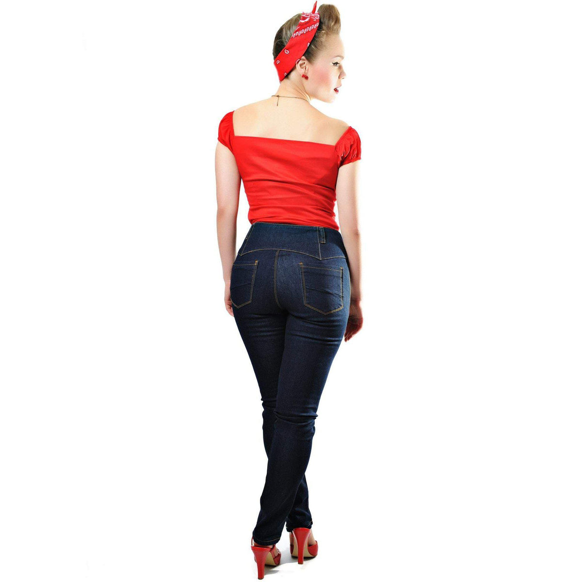 Collectif Mainline Rebel Kate Denim Jeans Plain-Vendemia