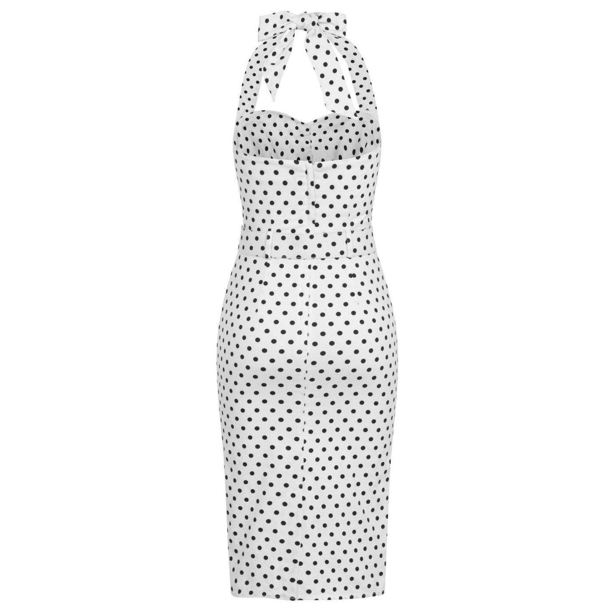 Collectif Mainline Wanda Polka Dot Pencil Dress-Vendemia