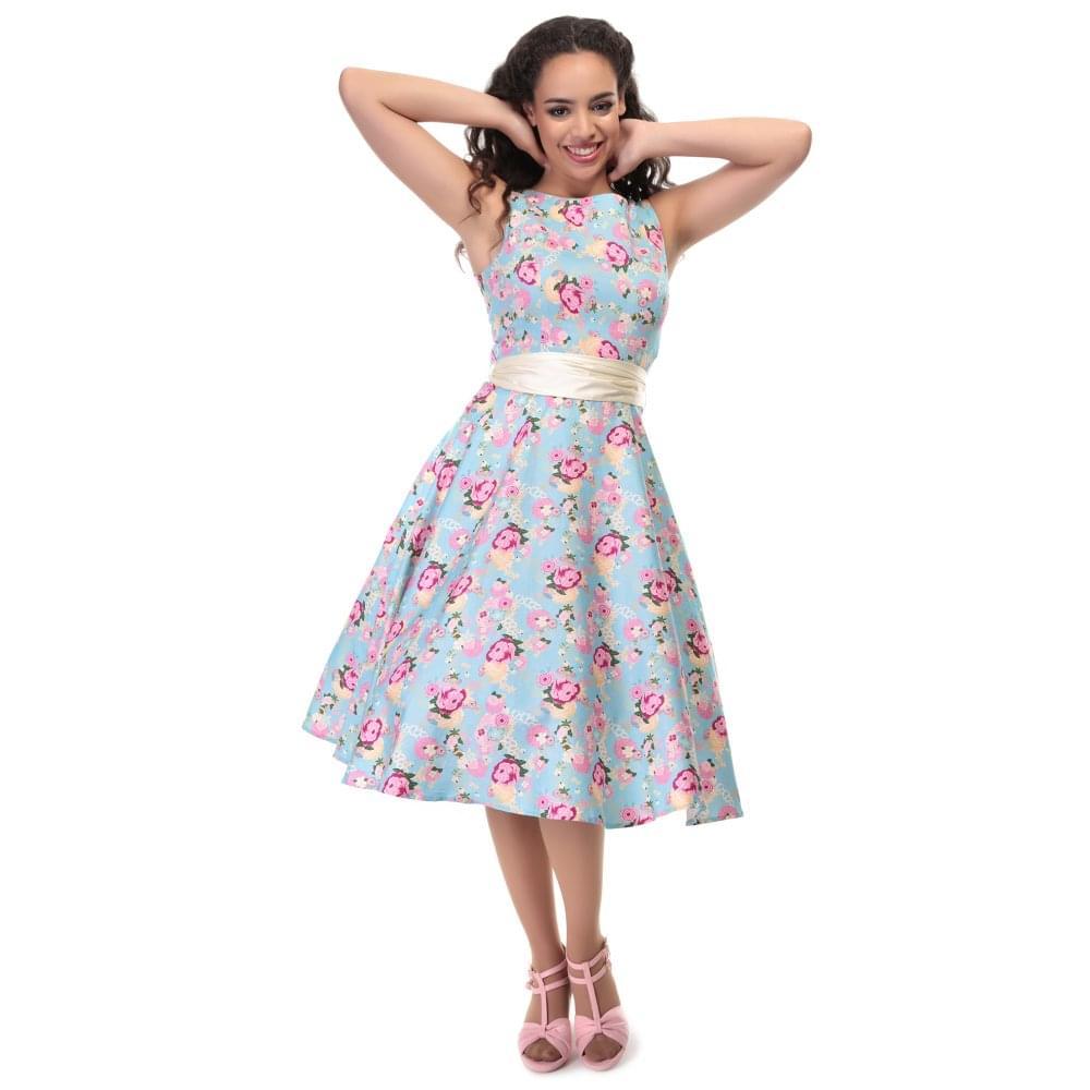 Collectif Margaret Peony Floral Swing Dress-Vendemia