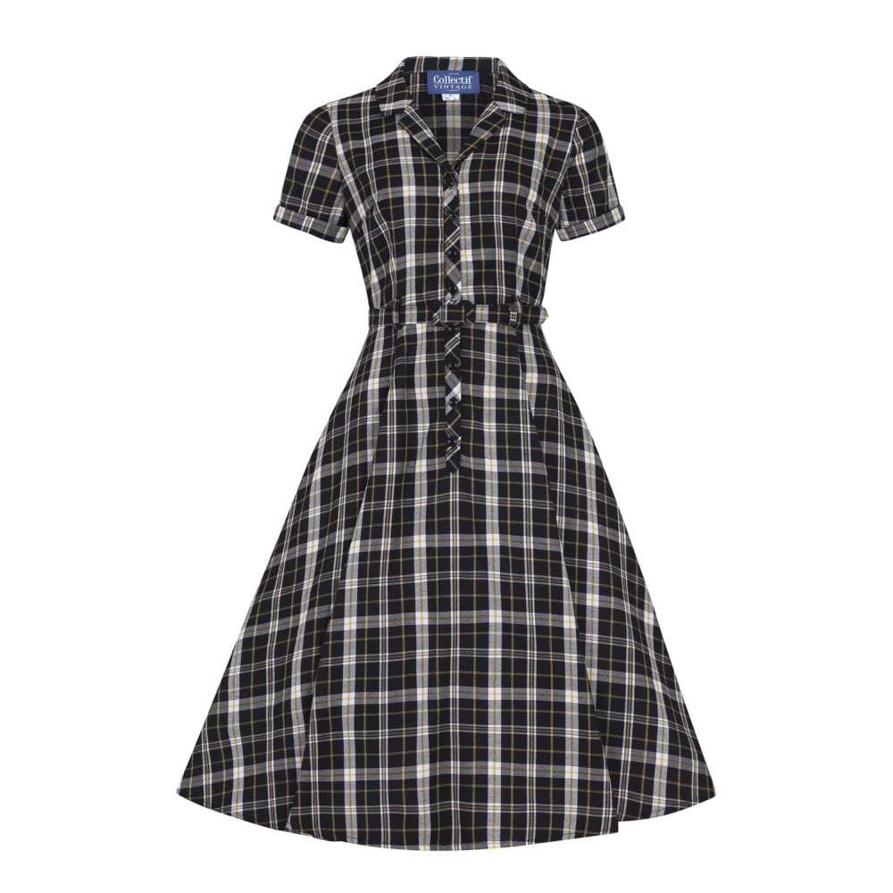 Checked swing store dress