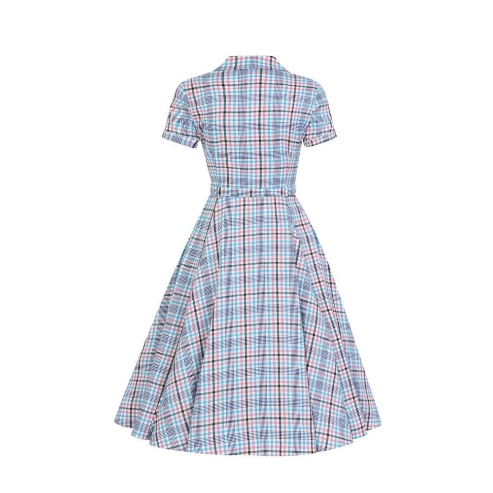Collectif Vintage Caterina Vintage Check Swing Dress-Vendemia