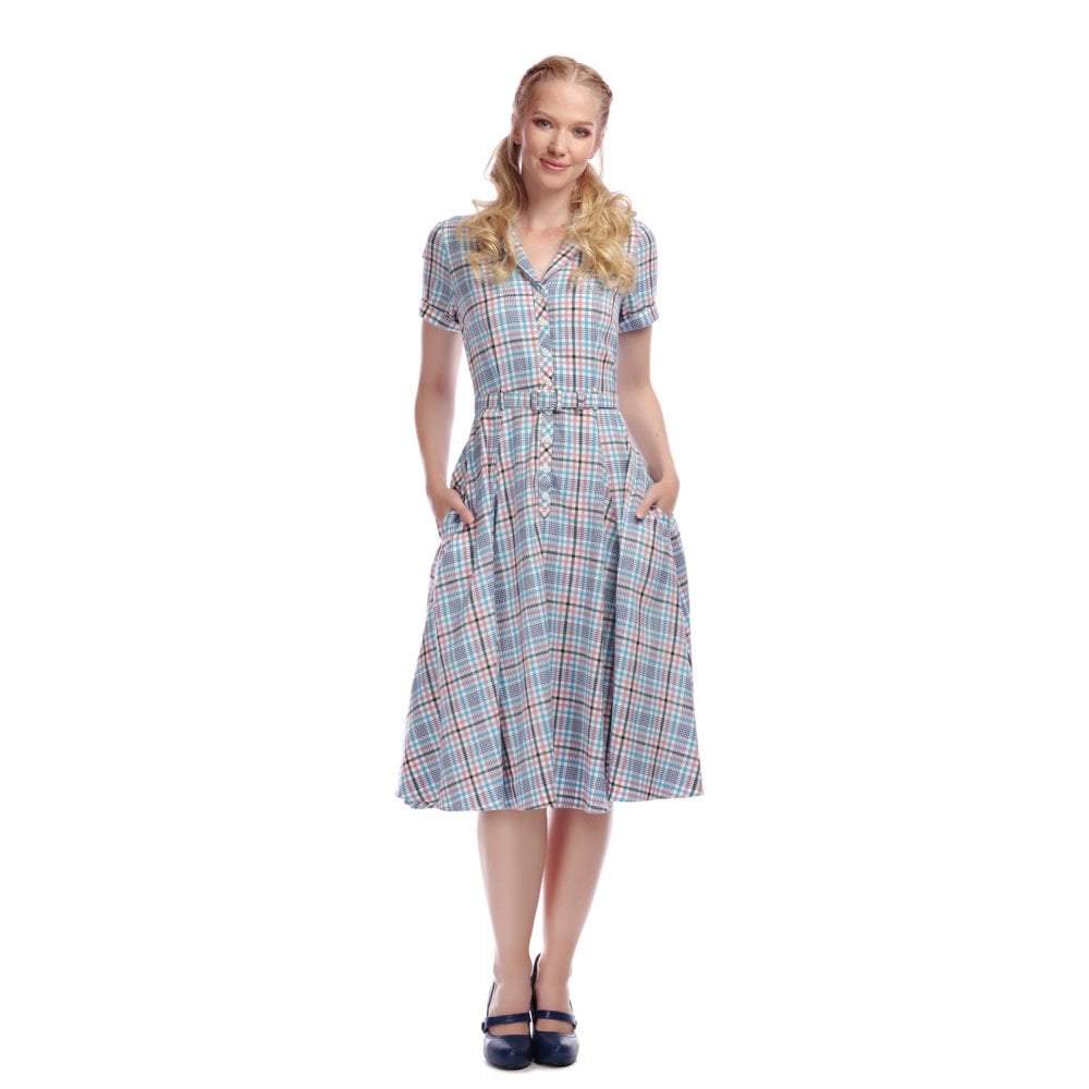 Collectif Vintage Caterina Vintage Check Swing Dress-Vendemia
