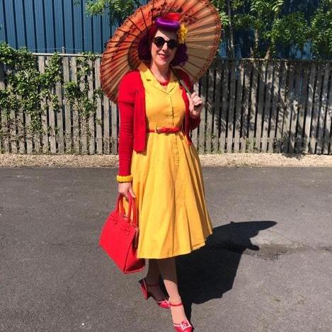 Collectif Vintage Caterina Vintage Cotton Swing Dress-Vendemia