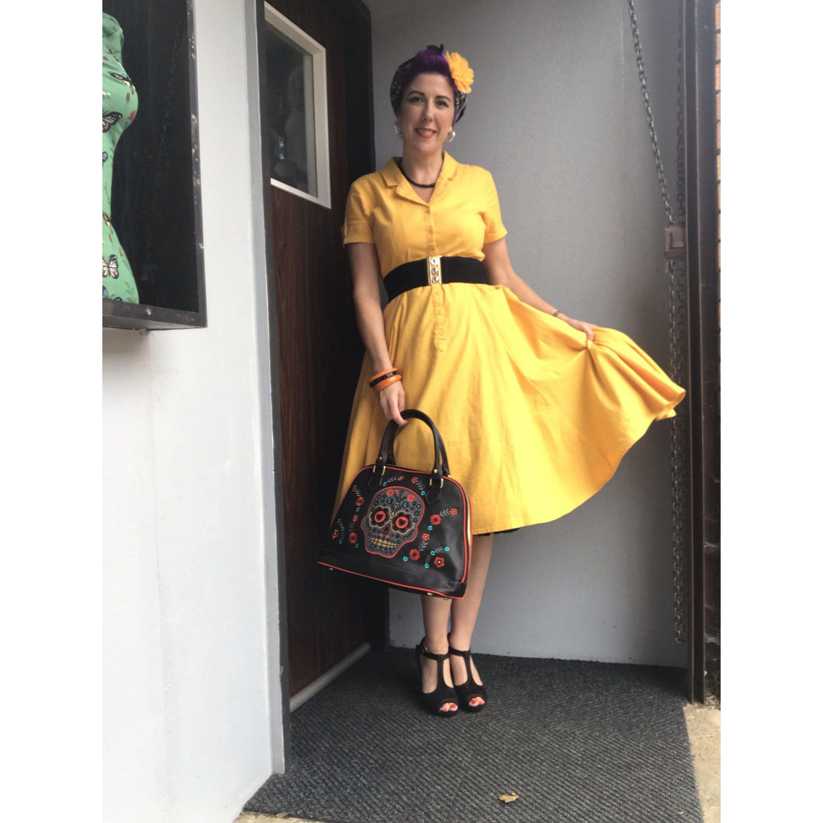 Collectif Vintage Caterina Vintage Cotton Swing Dress-Vendemia