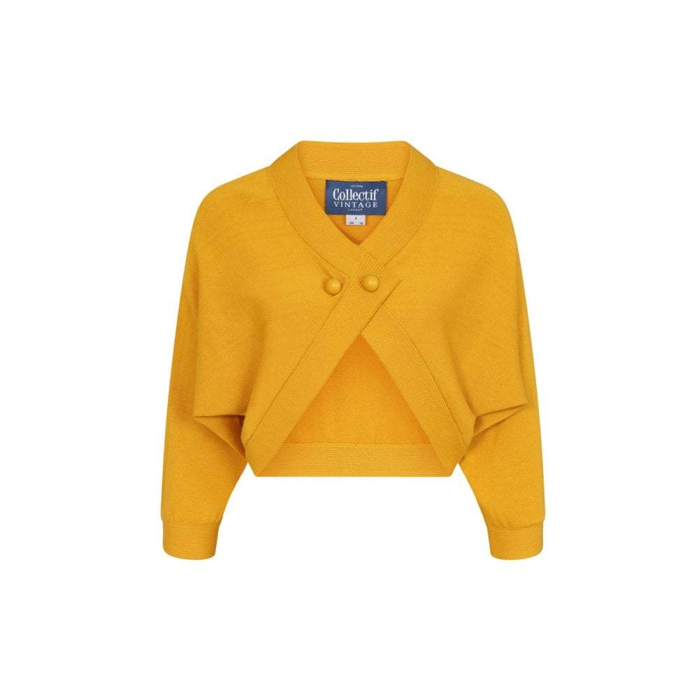 Collectif Vintage Domitilla Knitted Bolero-Mustard-Vendemia