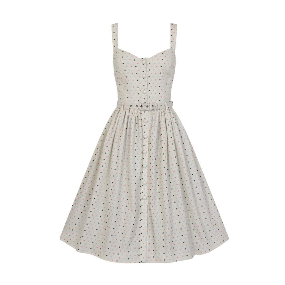 Collectif Vintage Jemima Polka Dot Swing Dress-Vendemia