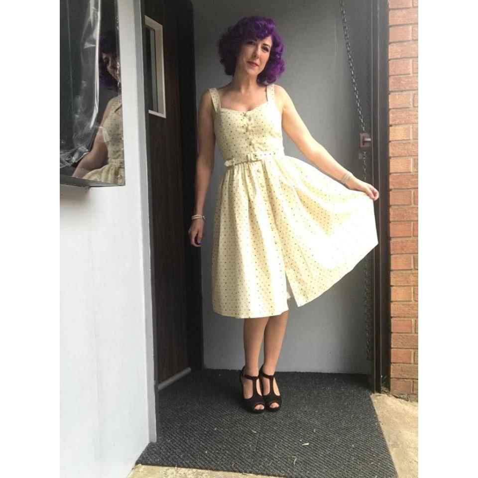 Collectif Vintage Jemima Polka Dot Swing Dress-Vendemia