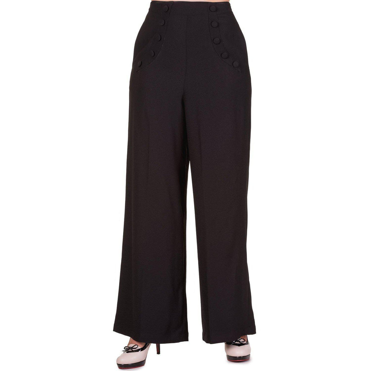 Dancing Days by Banned Apparel Full Moon Trousers-Black-Vendemia