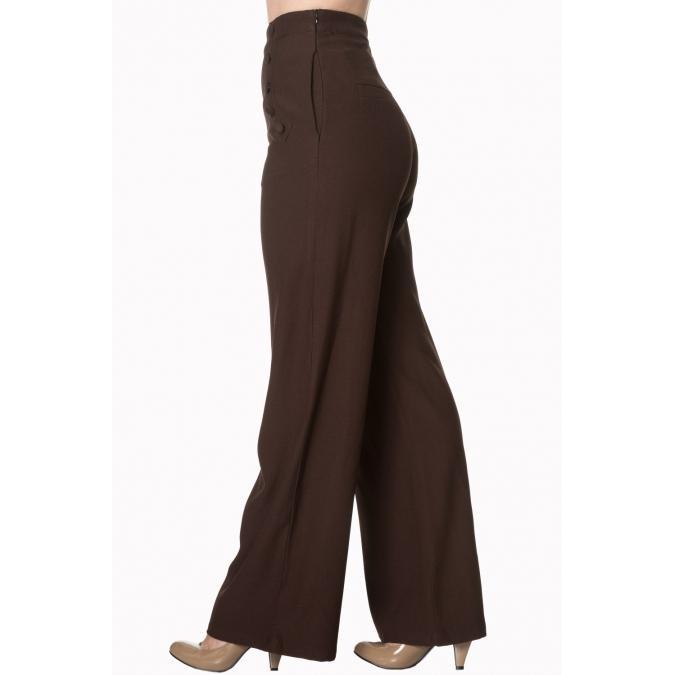 Dancing Days by Banned Apparel Full Moon Trousers-Brown-Vendemia