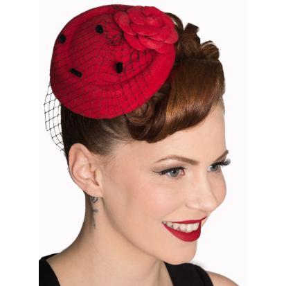 Dancing Days by Banned Marilyn fascinator-Red-Vendemia