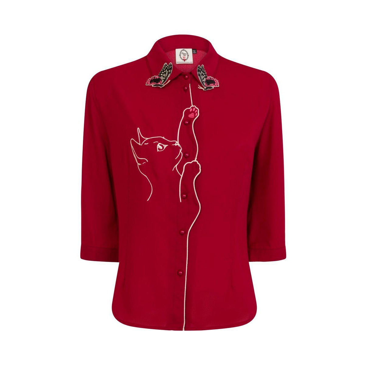 Dancing Days by Banned Snow Bird Shirt-Bordeaux Red-Vendemia