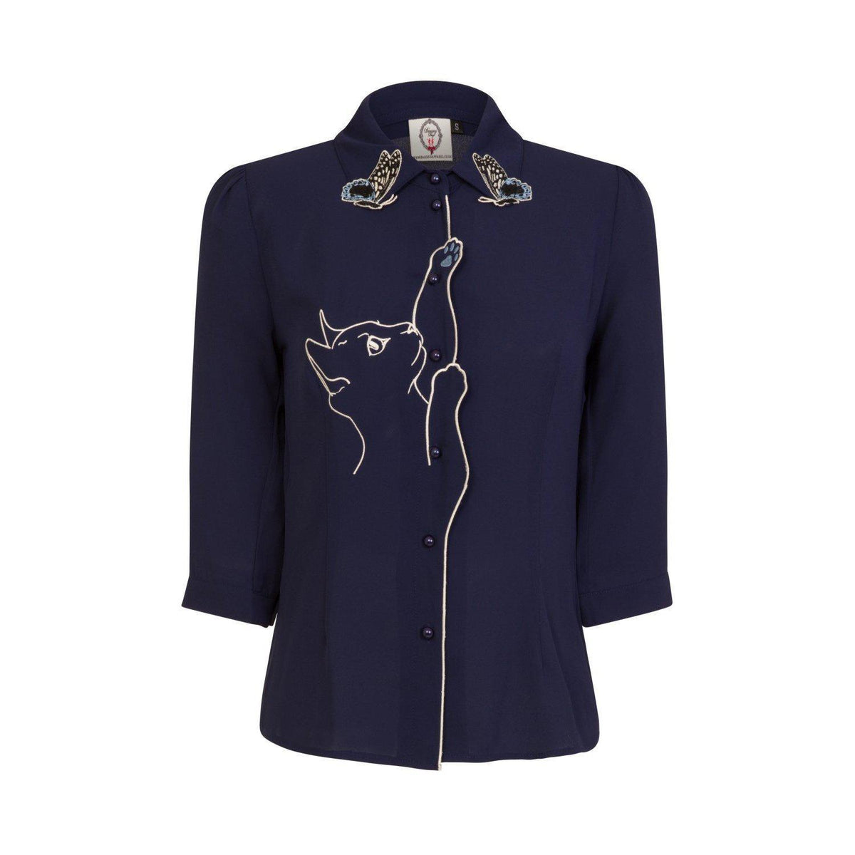 Dancing Days by Banned Snow Bird Shirt-Navy-Vendemia