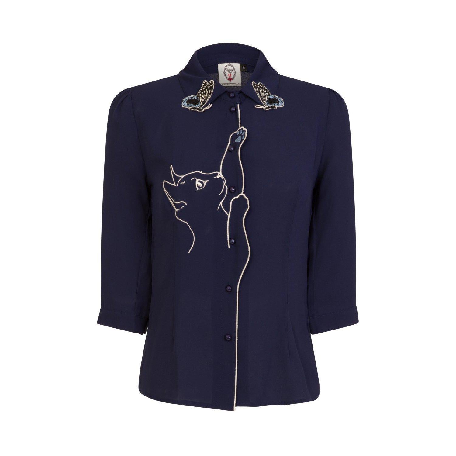 Dancing Days by Banned Snow Bird Shirt-Navy-Vendemia