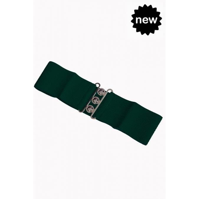 Dancing Days Vintage Stretch Belt-Forest Green-Vendemia