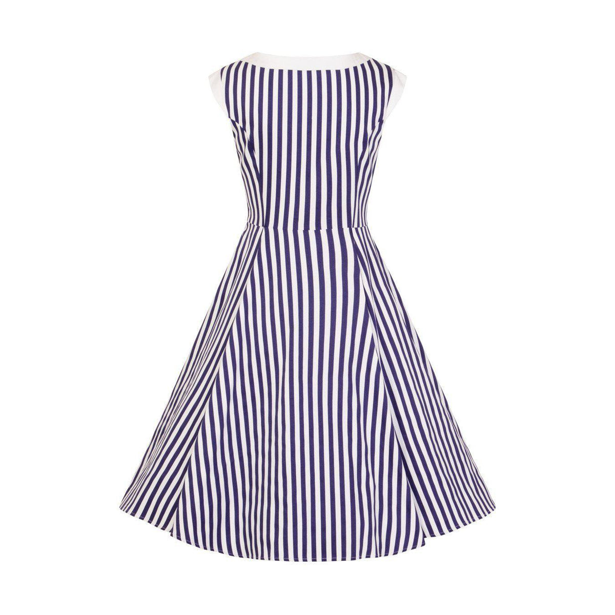 Hearts &amp; Roses Blue Stripe Hepburn Dress-Vendemia