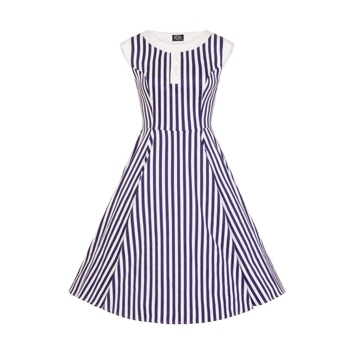 Hearts &amp; Roses Blue Stripe Hepburn Dress-Vendemia