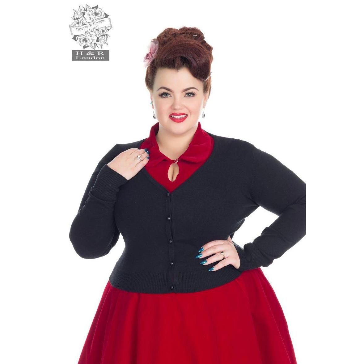 Hearts & Roses Cardigan-Black-Vendemia