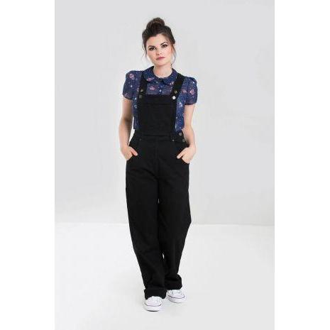 Hell Bunny Elly May Denim Dungaree-Vendemia