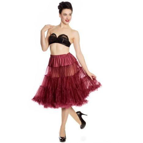 Hell Bunny Long Petticoat-Burgundy-Vendemia