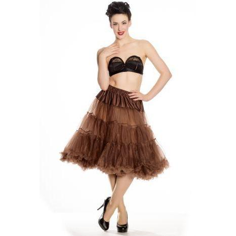 Hell Bunny Long Petticoat-Chocolate-Vendemia
