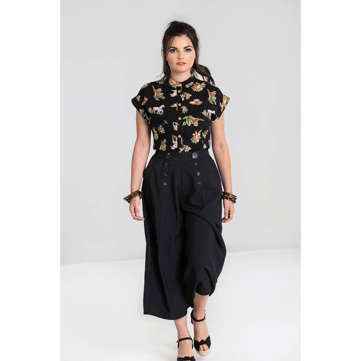 Hell Bunny Murphy Culottes-Black-Vendemia