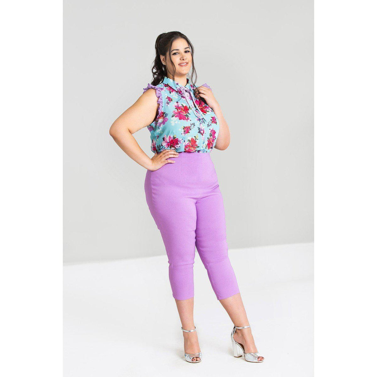 Hell Bunny Tina Capri-Lavender-Vendemia