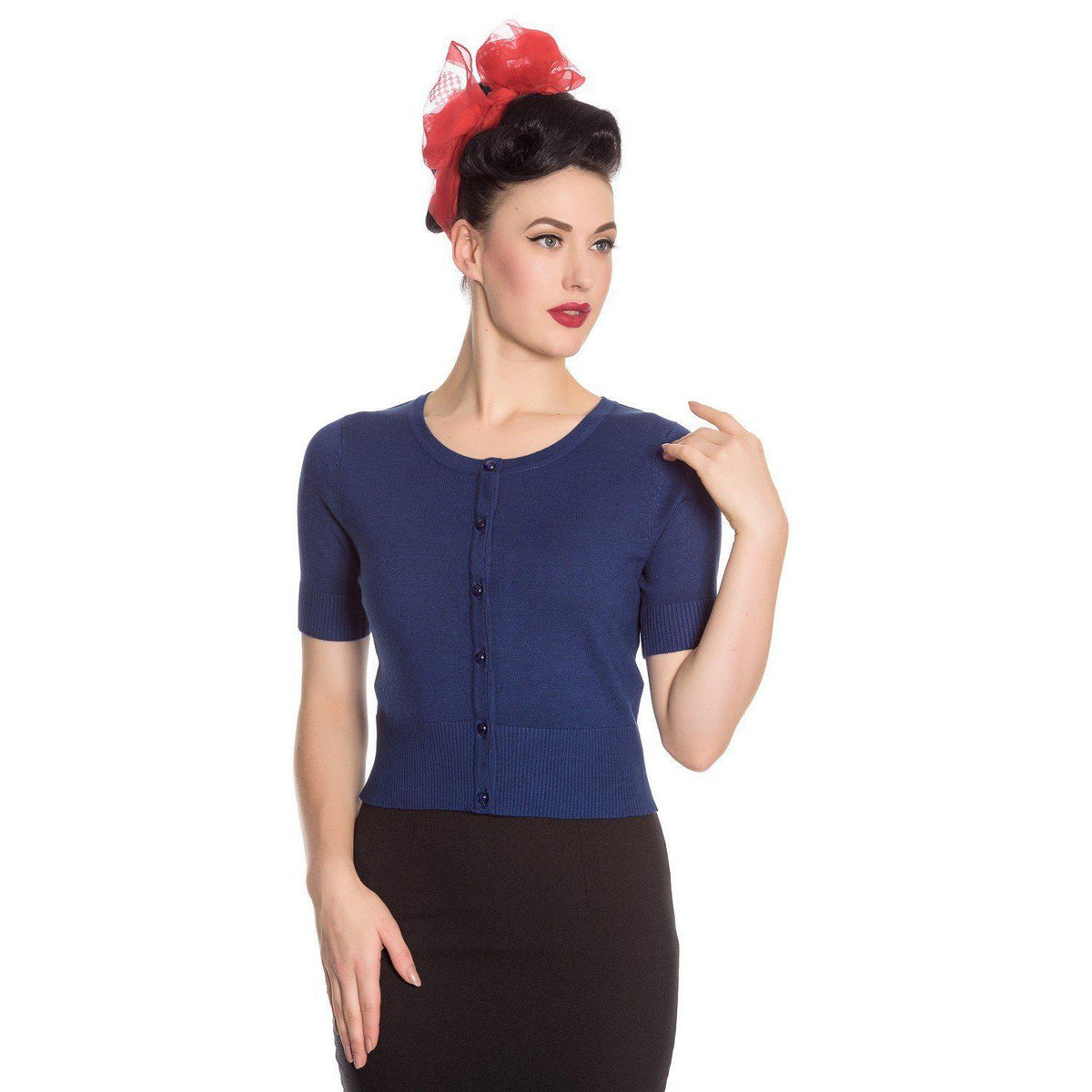 Hell Bunny Wendi Cardigan-Navy-Vendemia