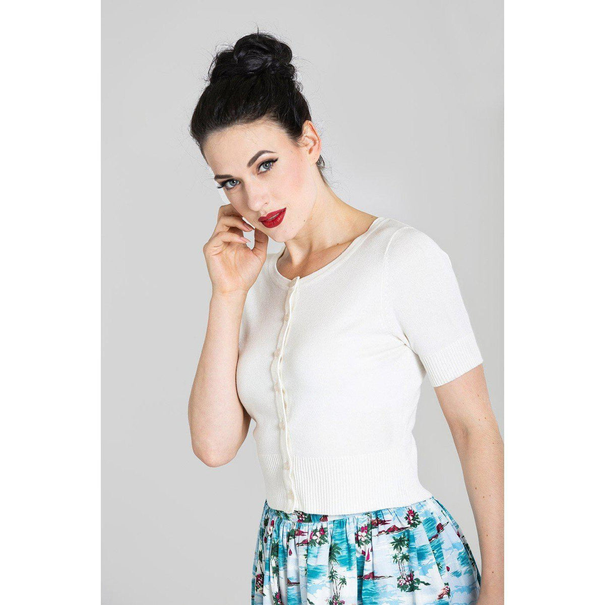 Hell Bunny Wendi Cardigan-Ivory-Vendemia