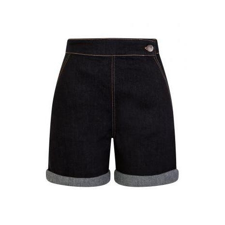 Hell Bunny Yaz Short-Navy-Vendemia